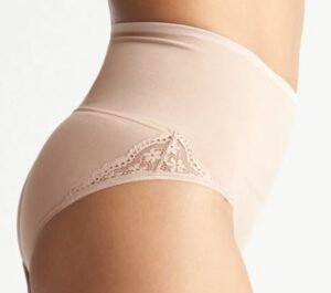 Slip de mise en forme ultraléger sans couture avec insert en dentelle