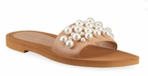 Sandales plates Stuart Weitzman Goldie Pearly Stud