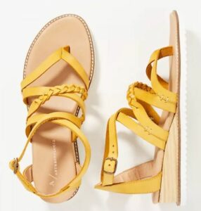 Sandales spartiates compensées en bois Anthropologie