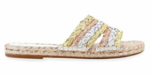 Sophia Webster Ines Sandales plates métallisées espadrilles