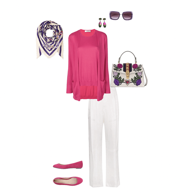 idée tenue de printemps blanc et rose
