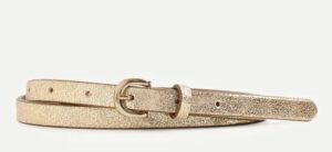 JCREW Ceinture fine en cuir italien métallisé